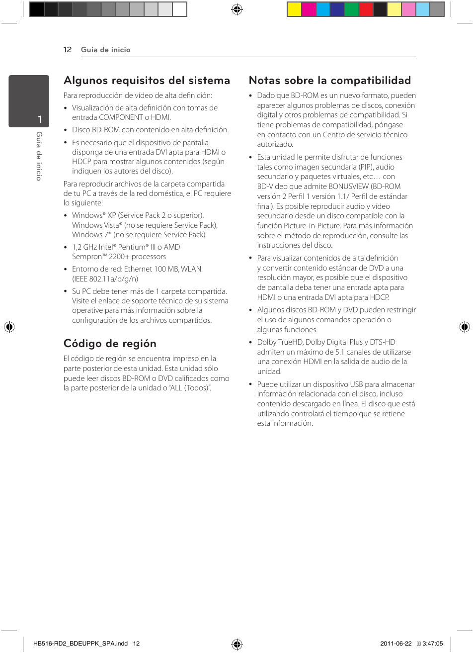 Algunos requisitos del sistema, Código de región, Notas sobre la compatibilidad | Pioneer BCS-HW919 User Manual | Page 282 / 412