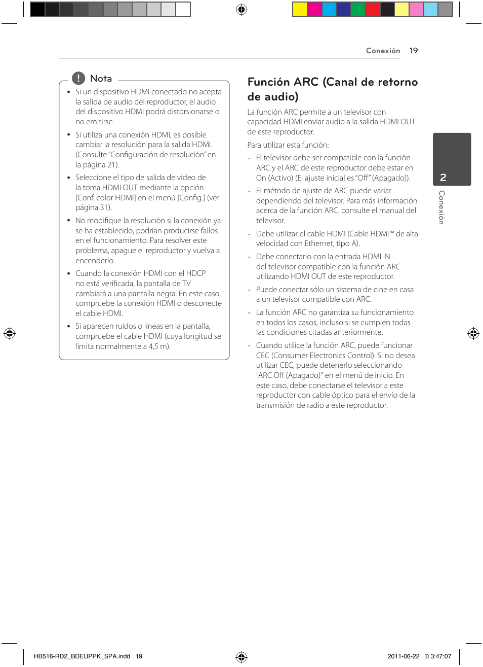 19 – función arc (canal de retorno de, Audio), Función arc (canal de retorno de audio) | Pioneer BCS-HW919 User Manual | Page 289 / 412