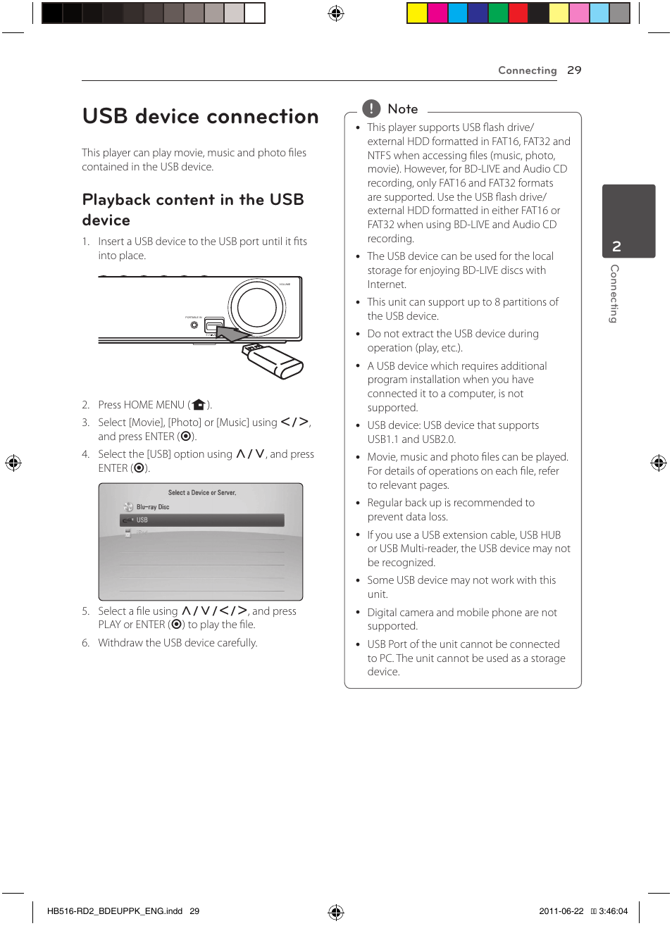 Usb device connection, Playback content in the usb device | Pioneer BCS-HW919 User Manual | Page 29 / 412