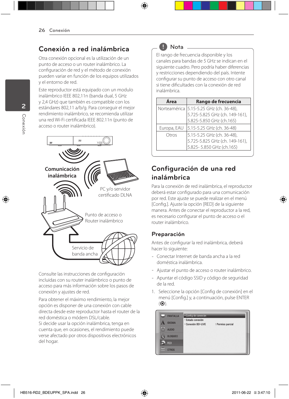 Conexión a red inalámbrica, Configuración de una red inalámbrica | Pioneer BCS-HW919 User Manual | Page 296 / 412