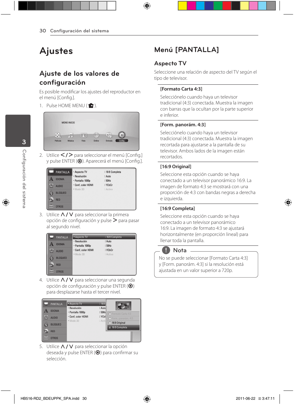 60 marcas comerciales y licencias, Ajustes, Ajuste de los valores de configuración | Menú [pantalla | Pioneer BCS-HW919 User Manual | Page 300 / 412