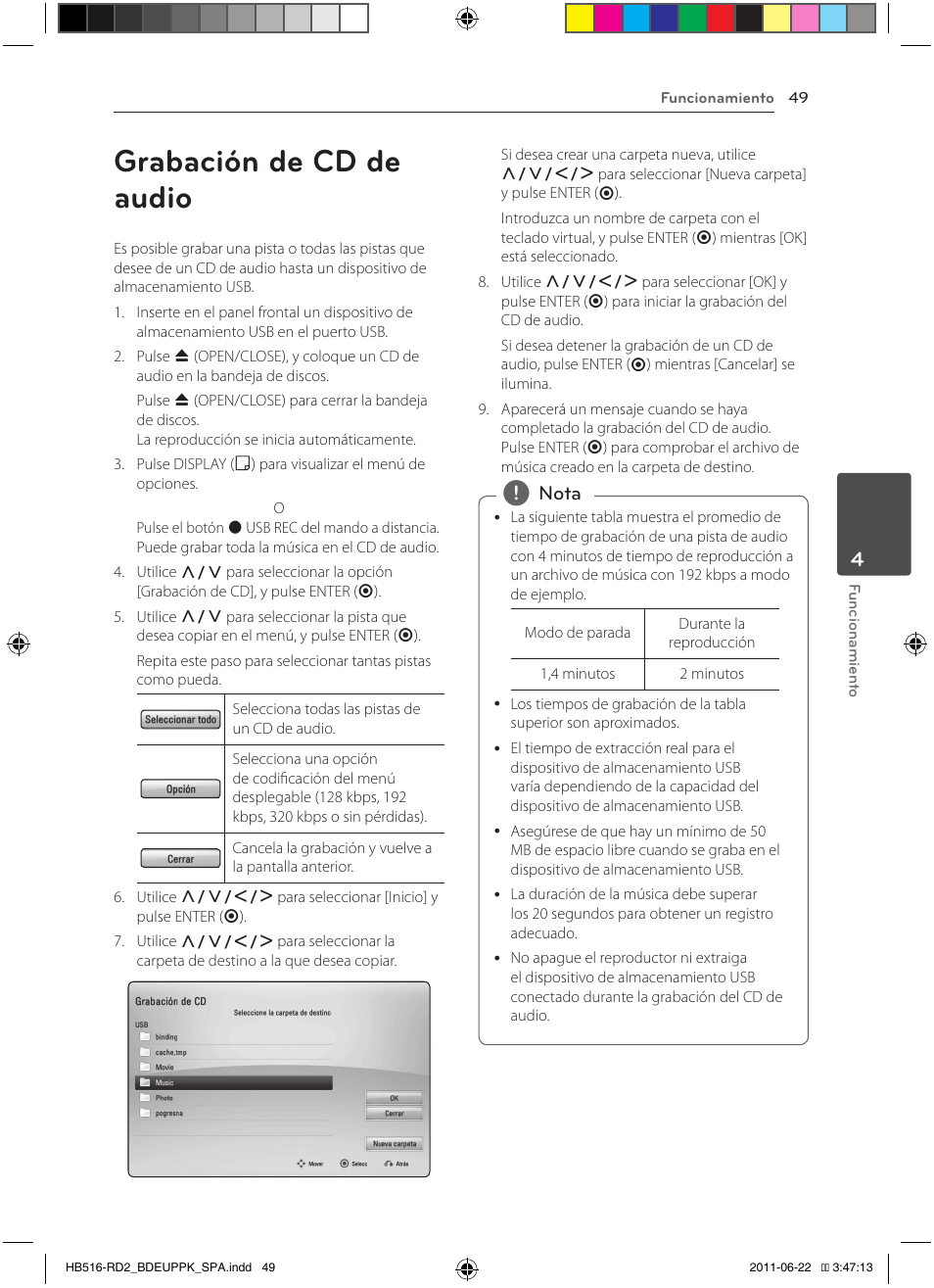 49 grabación de cd de audio, Grabación de cd de audio | Pioneer BCS-HW919 User Manual | Page 319 / 412