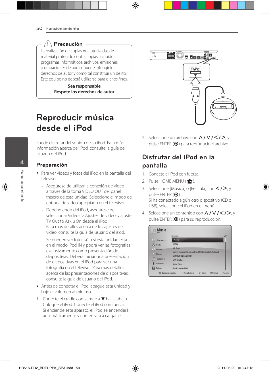 Reproducir música desde el ipod, Disfrutar del ipod en la pantalla | Pioneer BCS-HW919 User Manual | Page 320 / 412