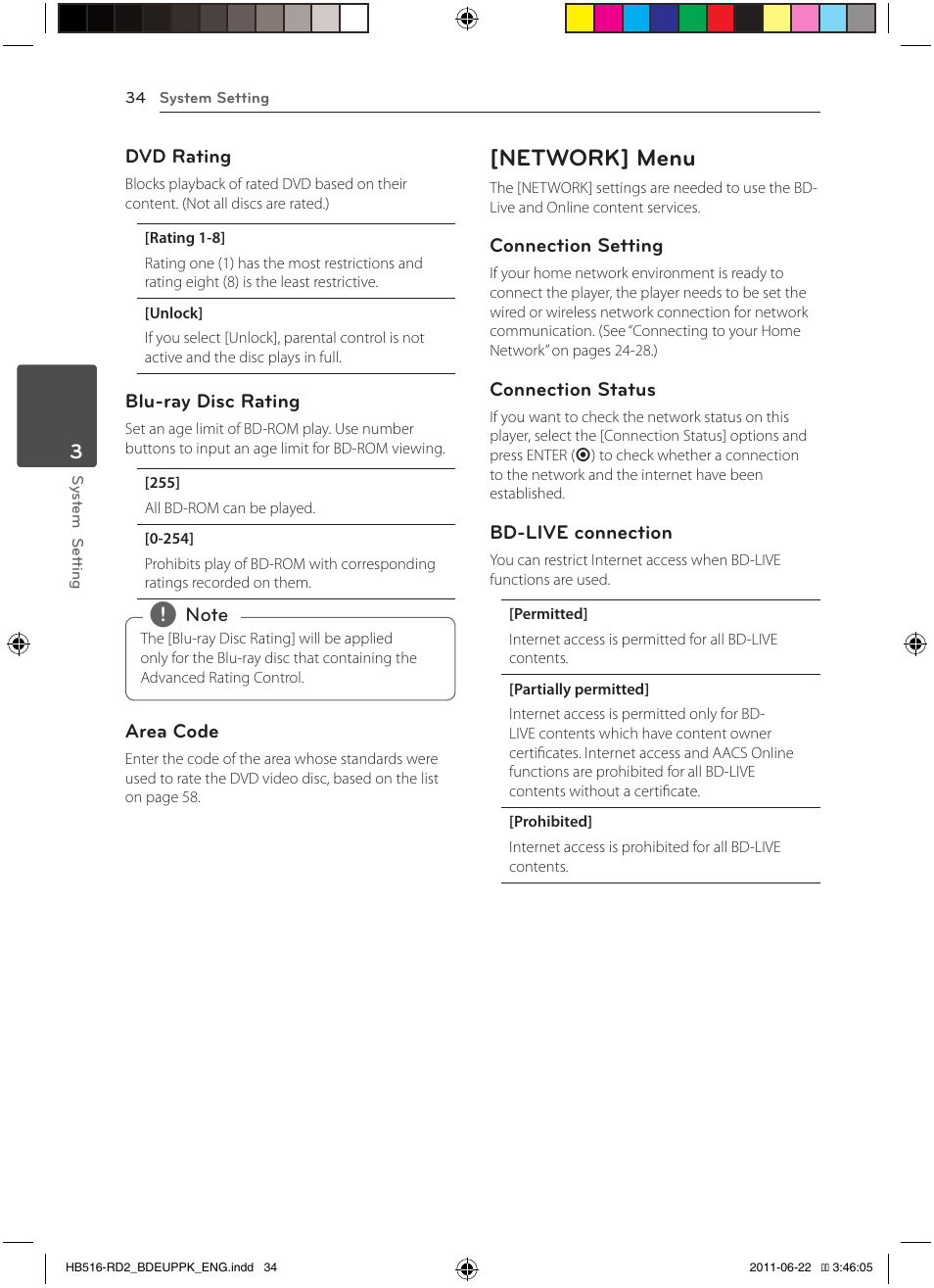 34 – [network] menu, Network] menu | Pioneer BCS-HW919 User Manual | Page 34 / 412