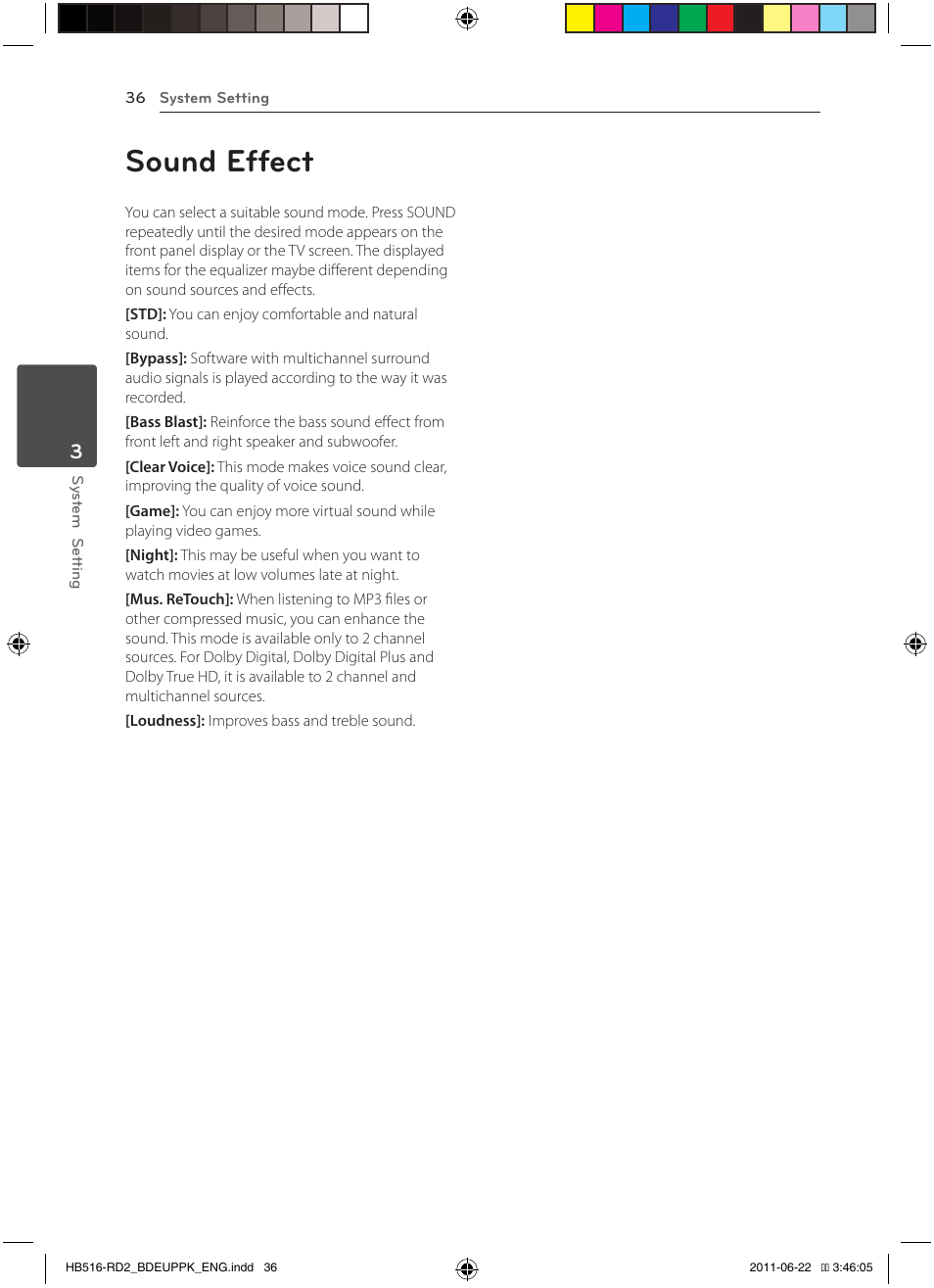 36 sound effect, Sound effect | Pioneer BCS-HW919 User Manual | Page 36 / 412