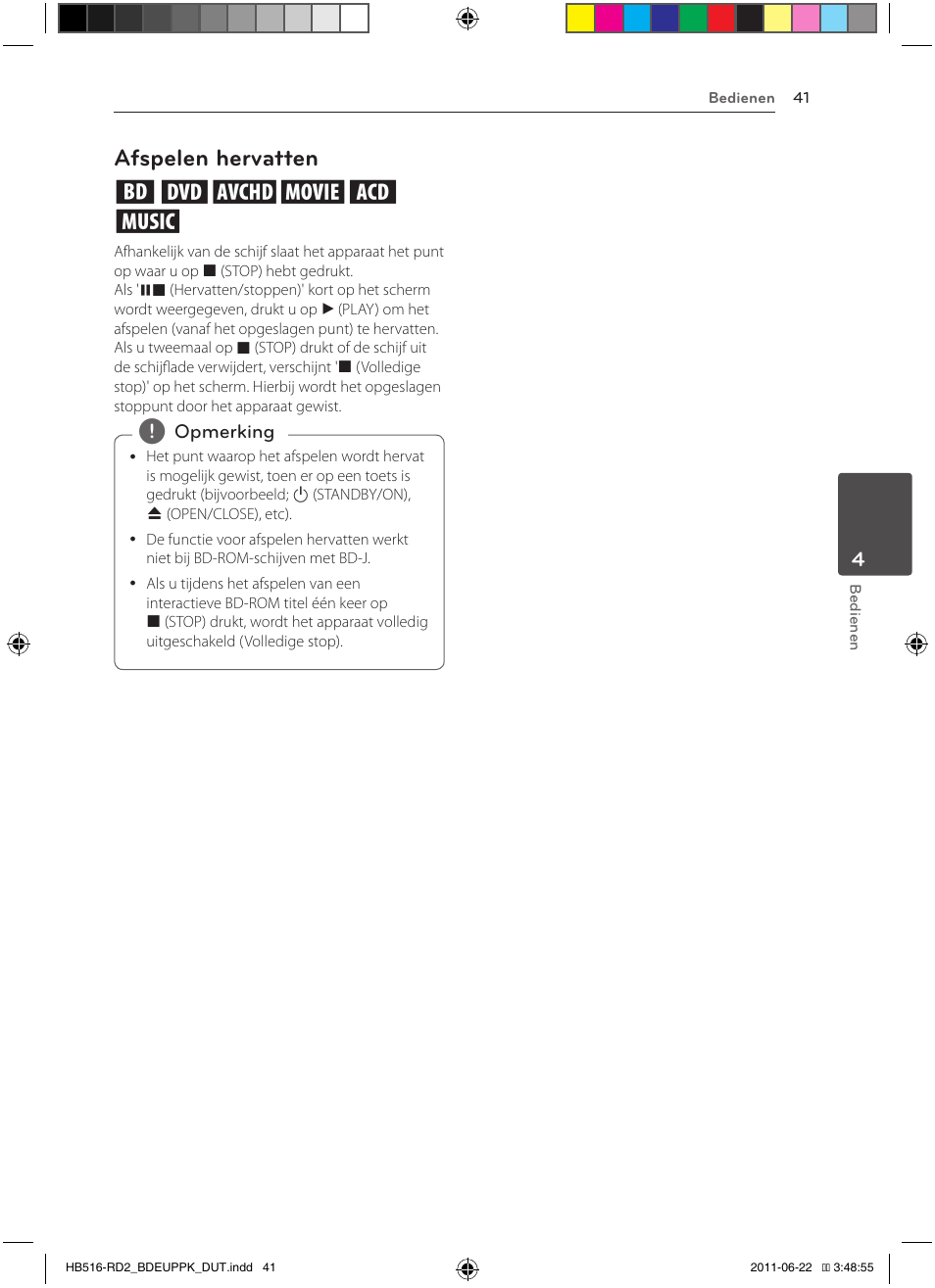 41 – afspelen hervatten, Afspelen hervatten eroyt, u | Pioneer BCS-HW919 User Manual | Page 377 / 412