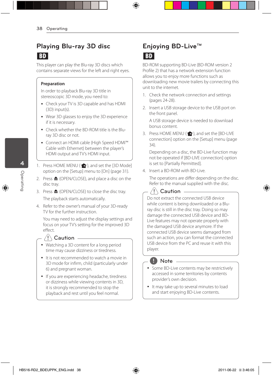 38 – playing blu-ray 3d disc 38 – enjoying bd-live, Playing blu-ray 3d disc e, Enjoying bd-live™ e | Pioneer BCS-HW919 User Manual | Page 38 / 412