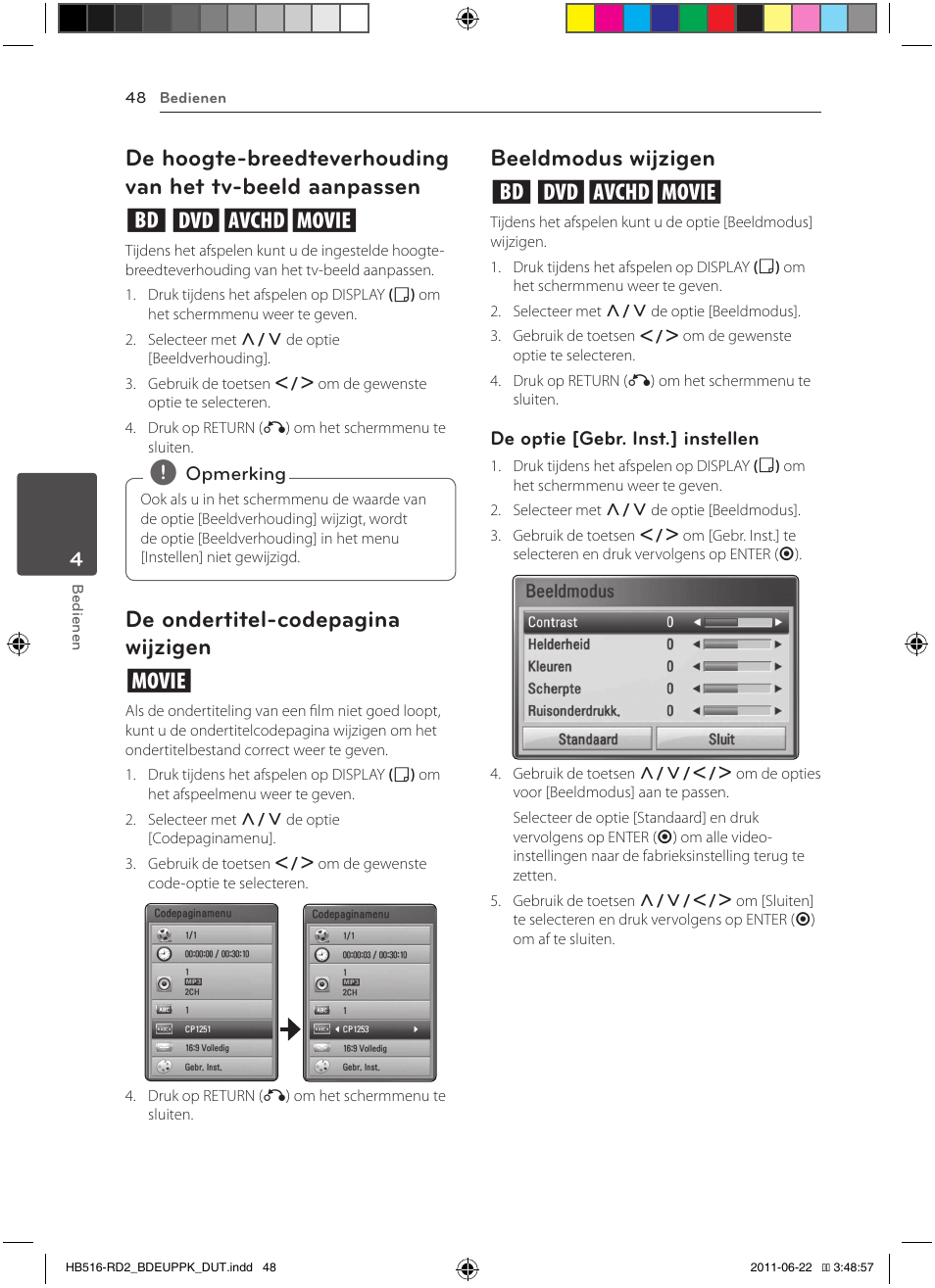 48 – de hoogte-breedteverhouding van het, Tv-beeld aanpassen, De ondertitel-codepagina wijzigen y | Beeldmodus wijzigen eroy | Pioneer BCS-HW919 User Manual | Page 384 / 412