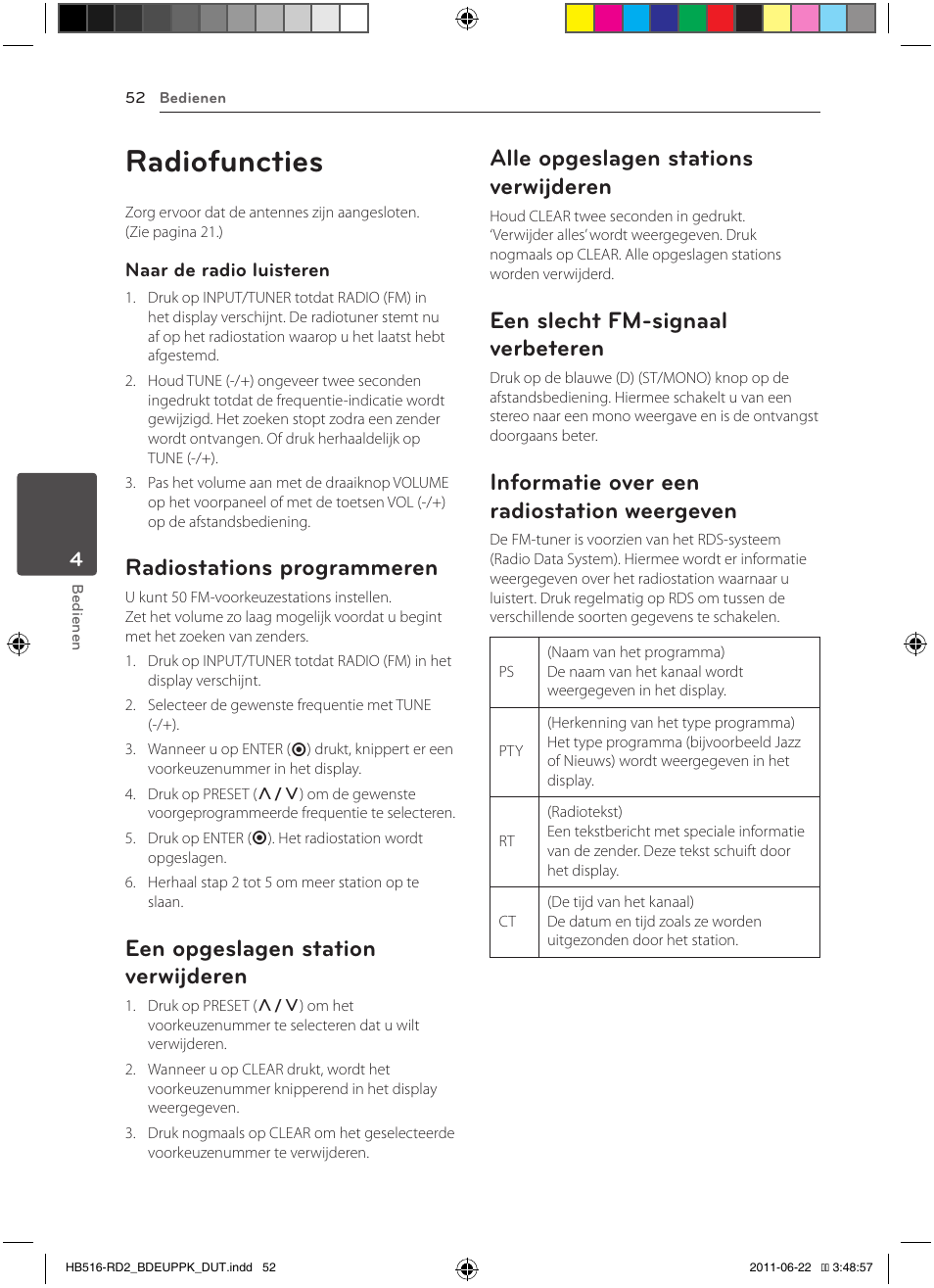 Weergeven, Radiofuncties, Radiostations programmeren | Een opgeslagen station verwijderen, Alle opgeslagen stations verwijderen, Een slecht fm-signaal verbeteren, Informatie over een radiostation weergeven | Pioneer BCS-HW919 User Manual | Page 388 / 412