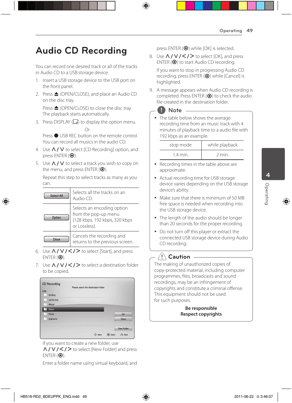 49 audio cd recording, Audio cd recording | Pioneer BCS-HW919 User Manual | Page 49 / 412