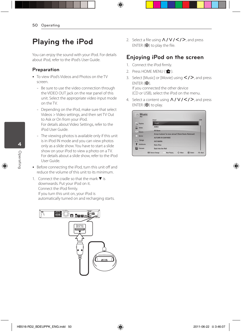 Playing the ipod, Enjoying ipod on the screen | Pioneer BCS-HW919 User Manual | Page 50 / 412