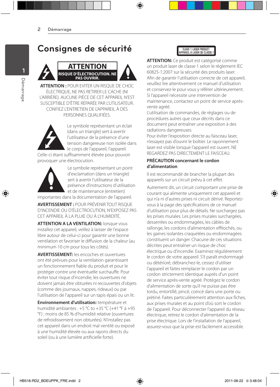 Hb516-rd2_bdeuppk_om_fre_0622, Consignes de sécurité, Attention | Pioneer BCS-HW919 User Manual | Page 68 / 412