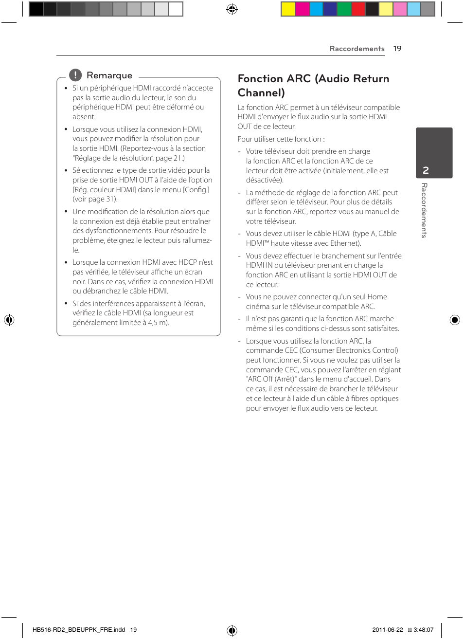 19 – fonction arc (audio return channel), Fonction arc (audio return channel) | Pioneer BCS-HW919 User Manual | Page 85 / 412