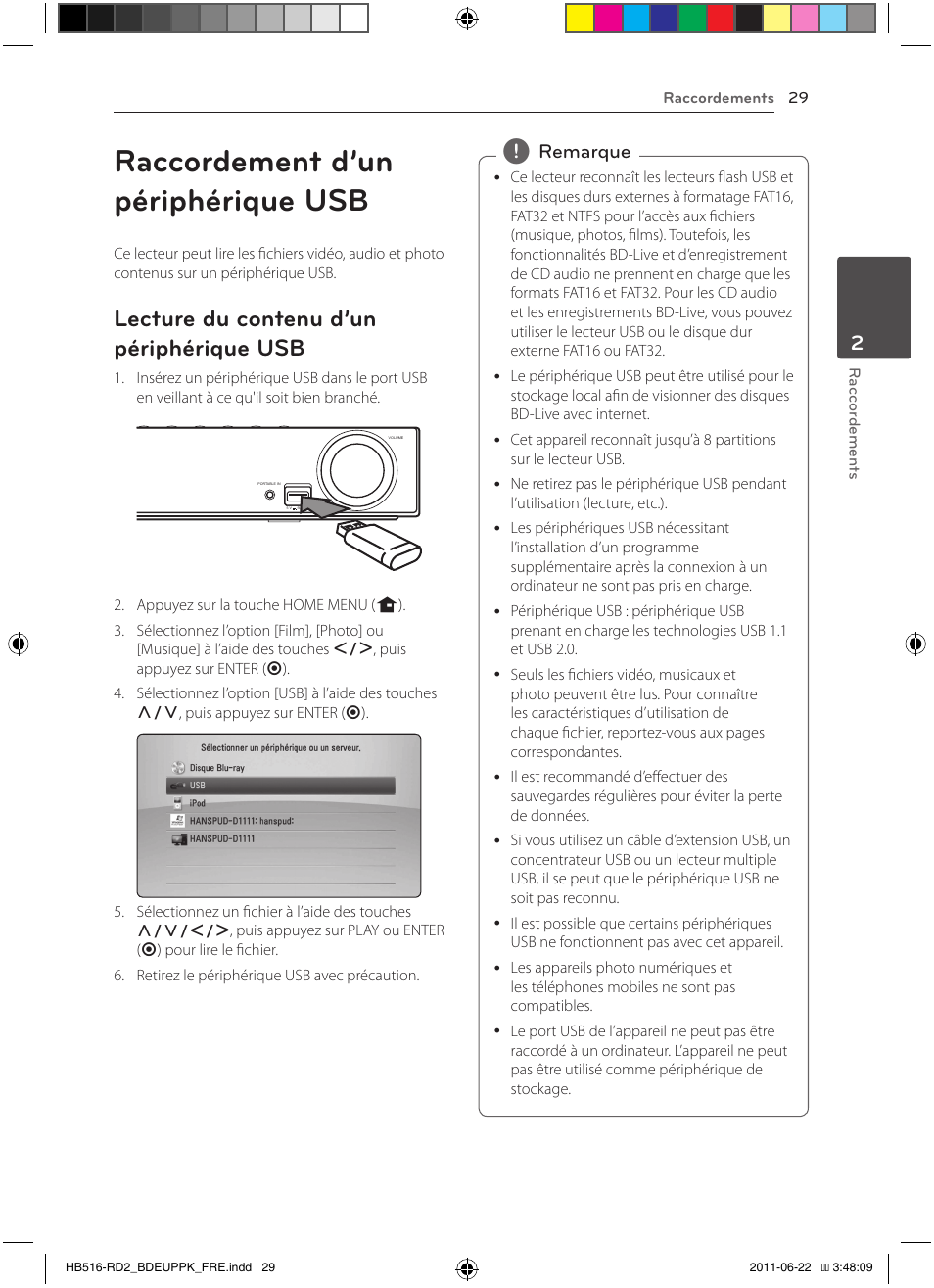 Raccordement d’un périphérique usb, Lecture du contenu d’un périphérique usb | Pioneer BCS-HW919 User Manual | Page 95 / 412