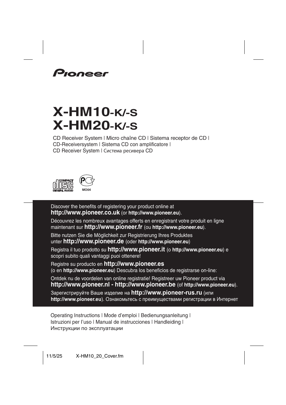 Pioneer X-HM10-S User Manual | 184 pages