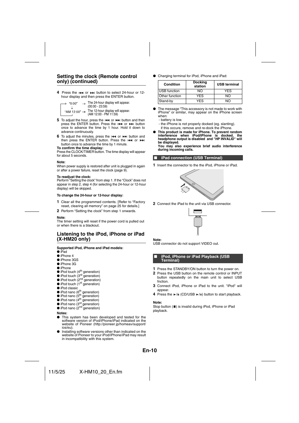 Ipod, iphone and ipad, En-10 | Pioneer X-HM10-S User Manual | Page 10 / 184