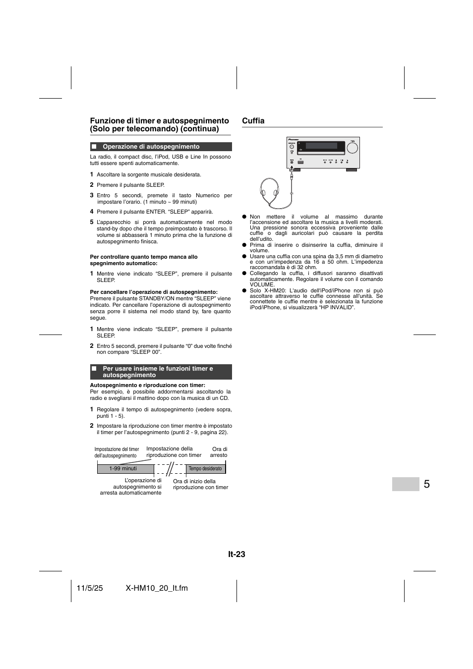 Cuffia, It-23 | Pioneer X-HM10-S User Manual | Page 127 / 184