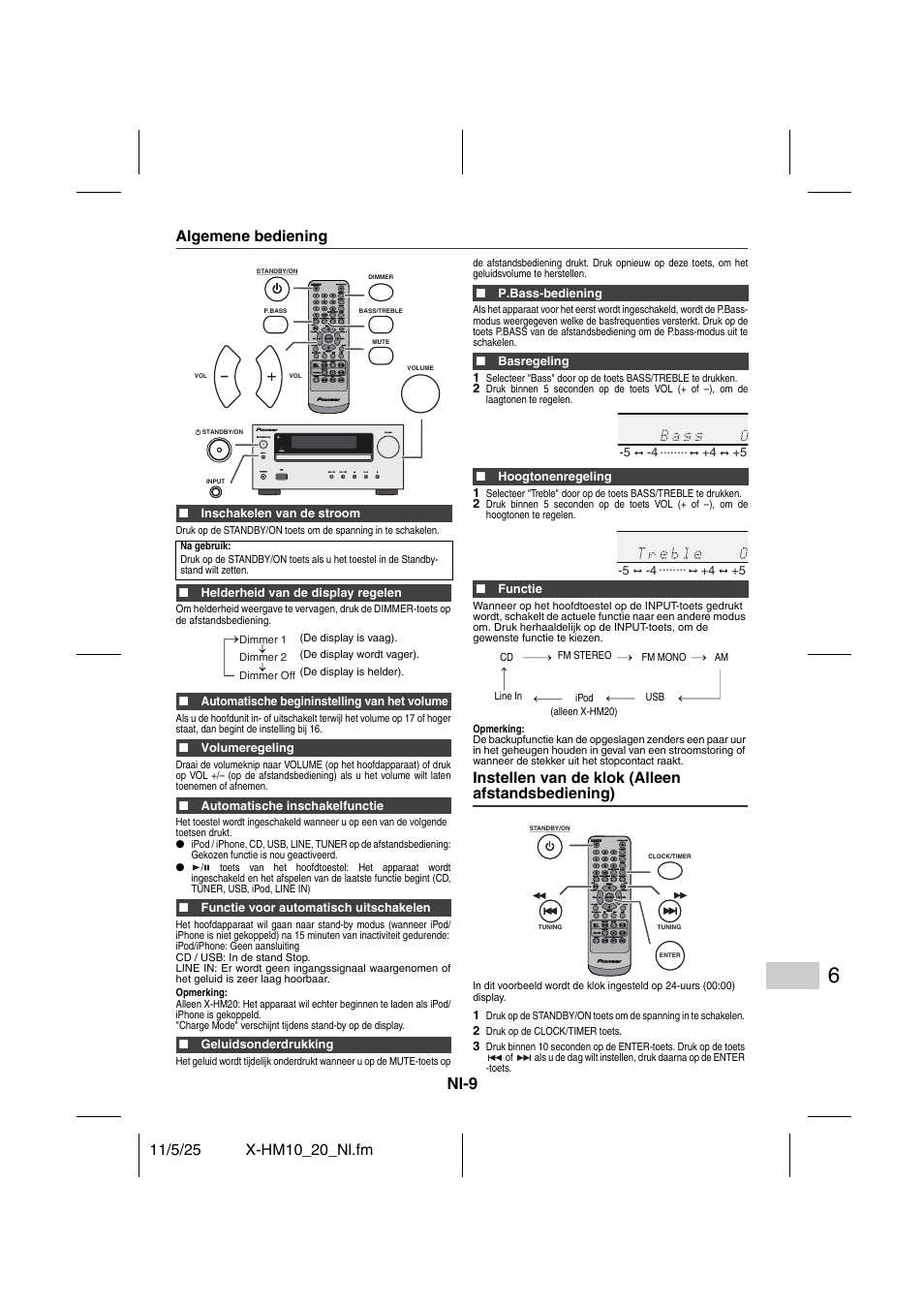 Basisbediening, Nl-9 | Pioneer X-HM10-S User Manual | Page 139 / 184