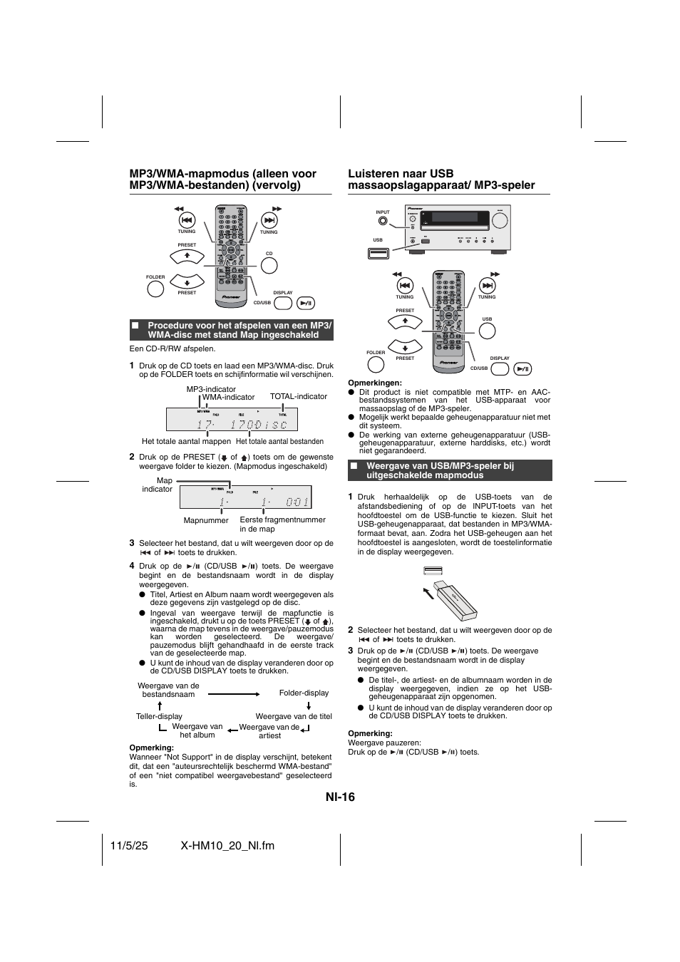 Nl-16, Luisteren naar usb massaopslagapparaat/ mp3-speler | Pioneer X-HM10-S User Manual | Page 146 / 184