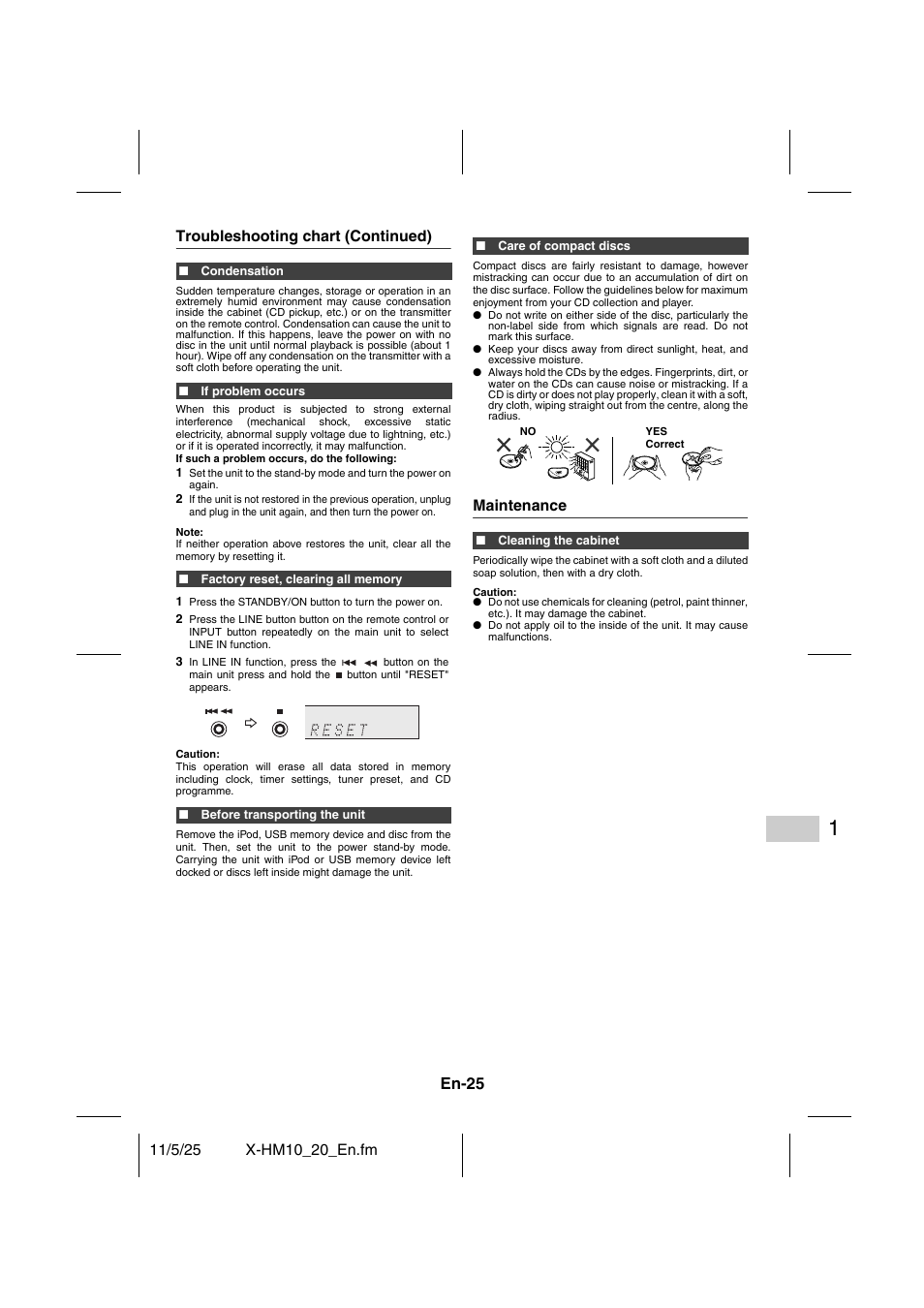 Maintenance, En-25 | Pioneer X-HM10-S User Manual | Page 25 / 184