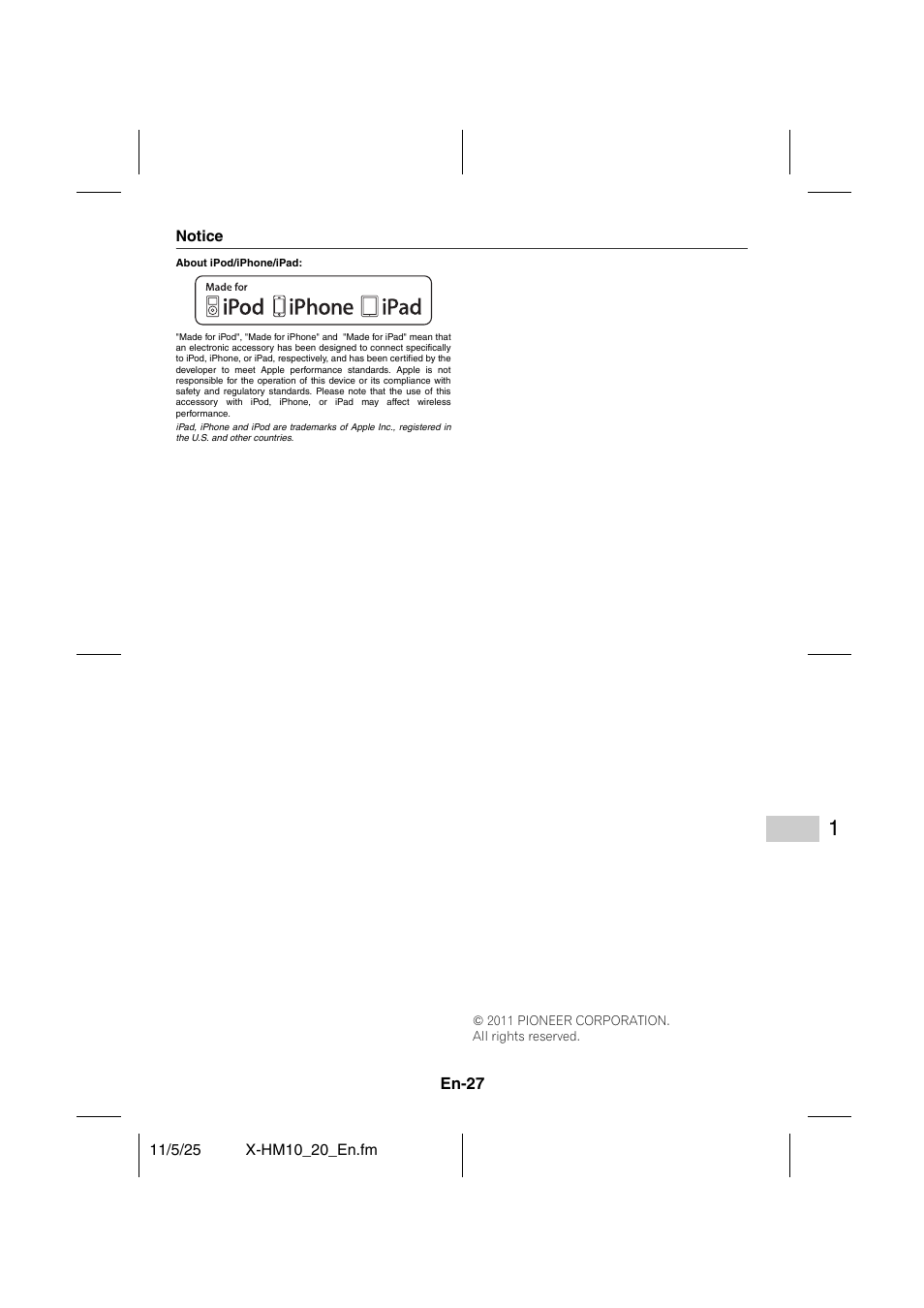 Notice | Pioneer X-HM10-S User Manual | Page 27 / 184