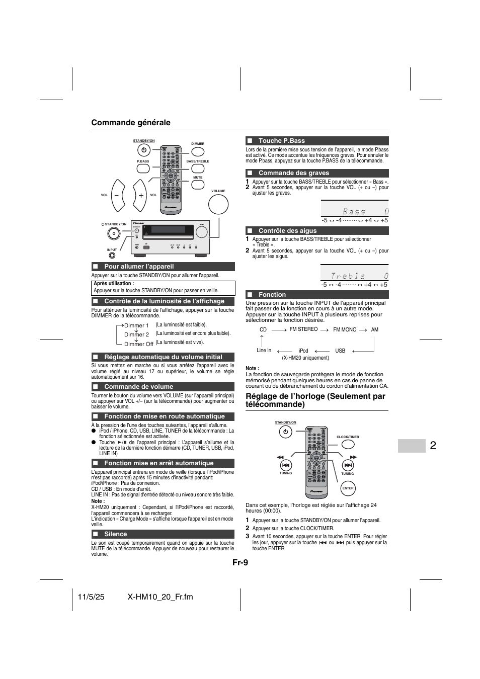 Fonctionnement de base, Fr-9 | Pioneer X-HM10-S User Manual | Page 35 / 184