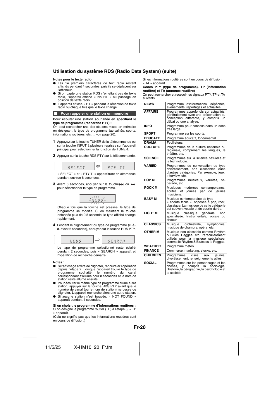 Fr-20 | Pioneer X-HM10-S User Manual | Page 46 / 184