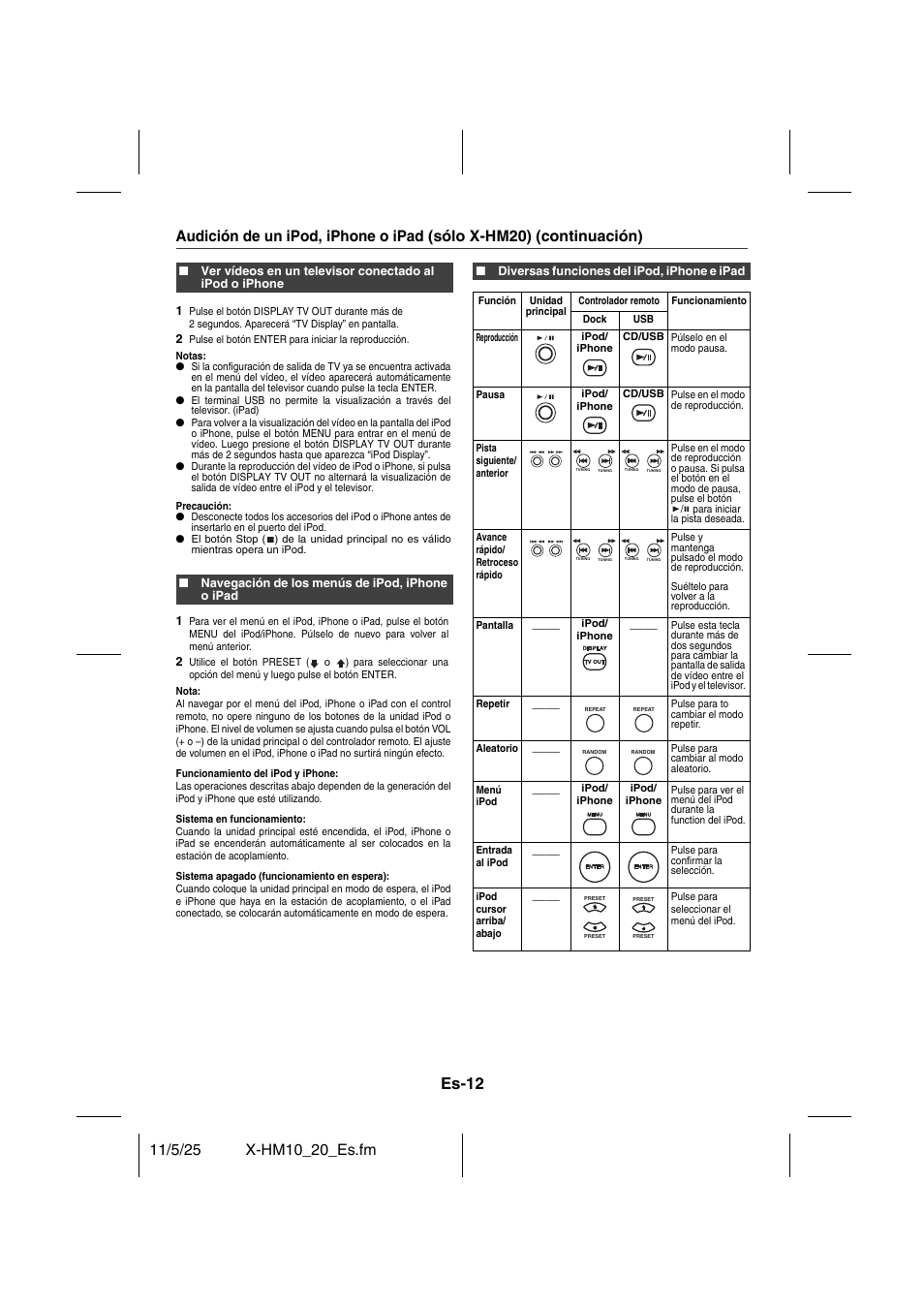 Es-12 | Pioneer X-HM10-S User Manual | Page 64 / 184