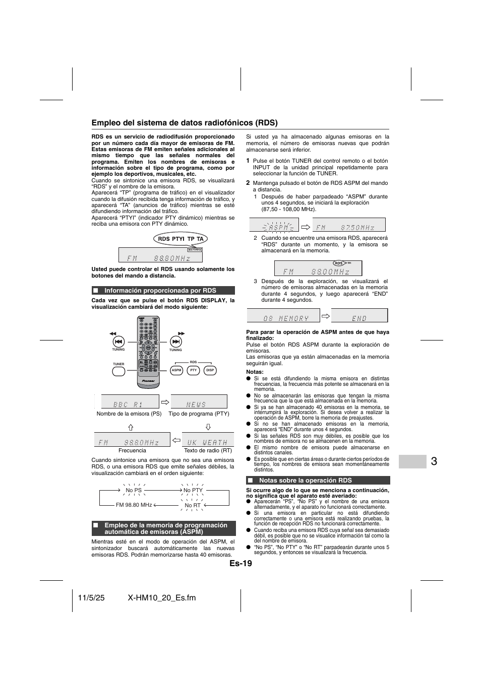 Características avanzadas, Es-19 | Pioneer X-HM10-S User Manual | Page 71 / 184
