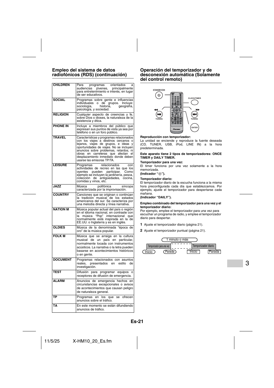Es-21 | Pioneer X-HM10-S User Manual | Page 73 / 184