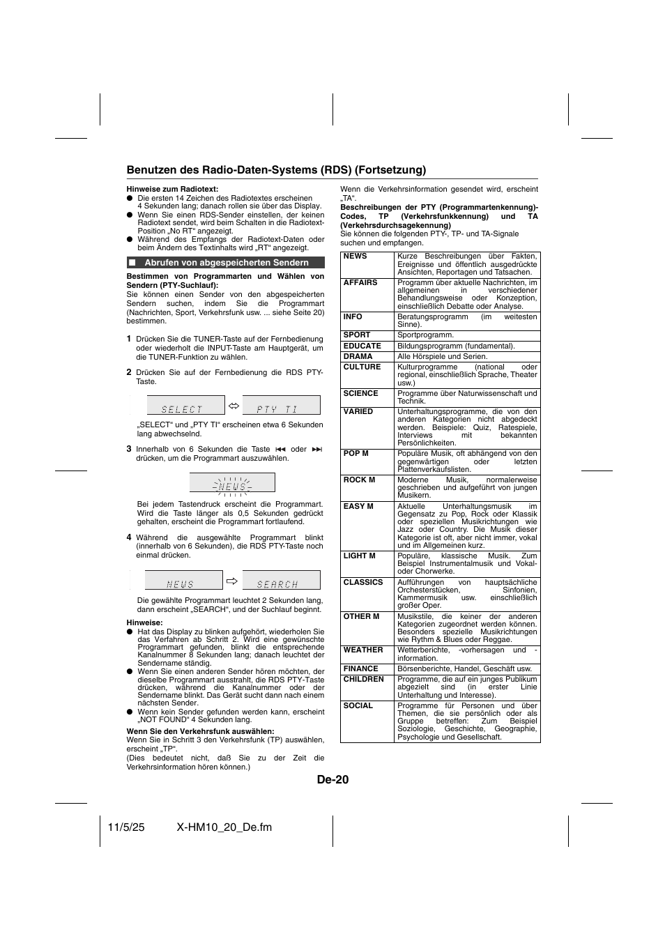 De-20 | Pioneer X-HM10-S User Manual | Page 98 / 184
