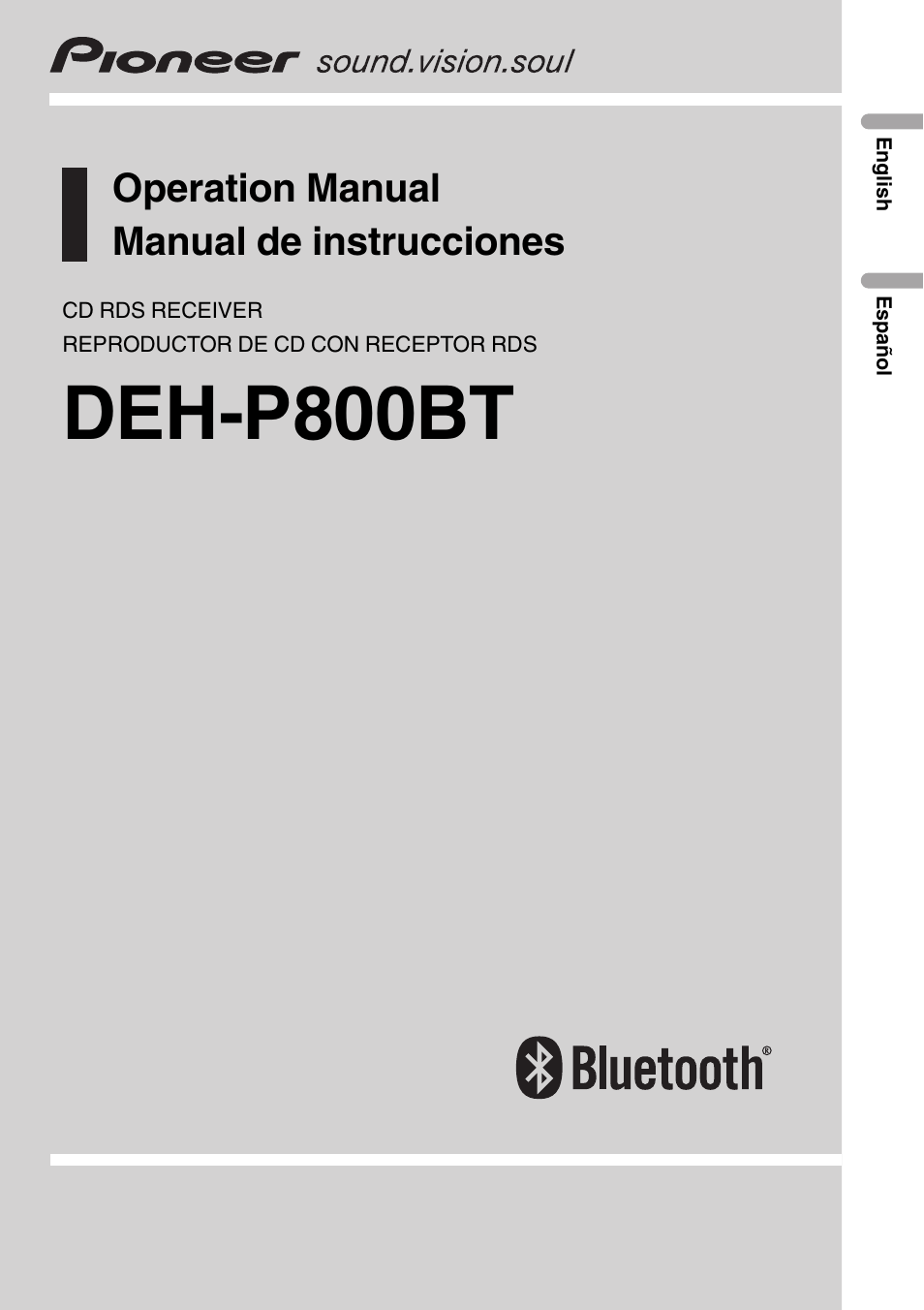Pioneer DEH-P800BT User Manual | 148 pages