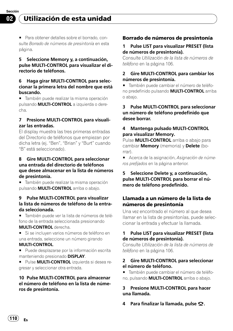 Utilización de esta unidad | Pioneer DEH-P800BT User Manual | Page 110 / 148