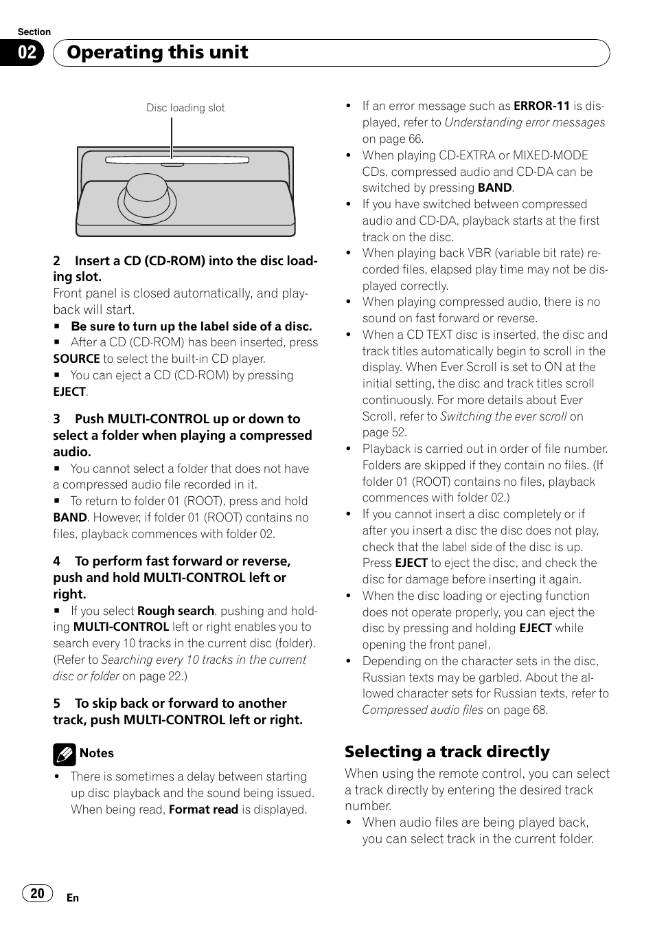 Selecting a track directly 20, Operating this unit, Selecting a track directly | Pioneer DEH-P800BT User Manual | Page 20 / 148