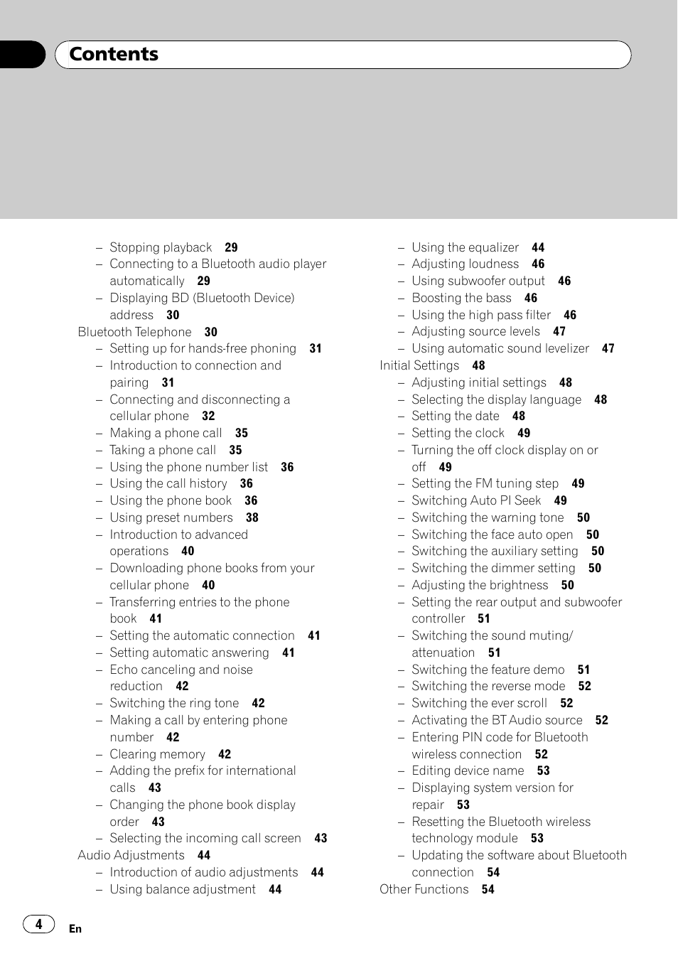 Pioneer DEH-P800BT User Manual | Page 4 / 148