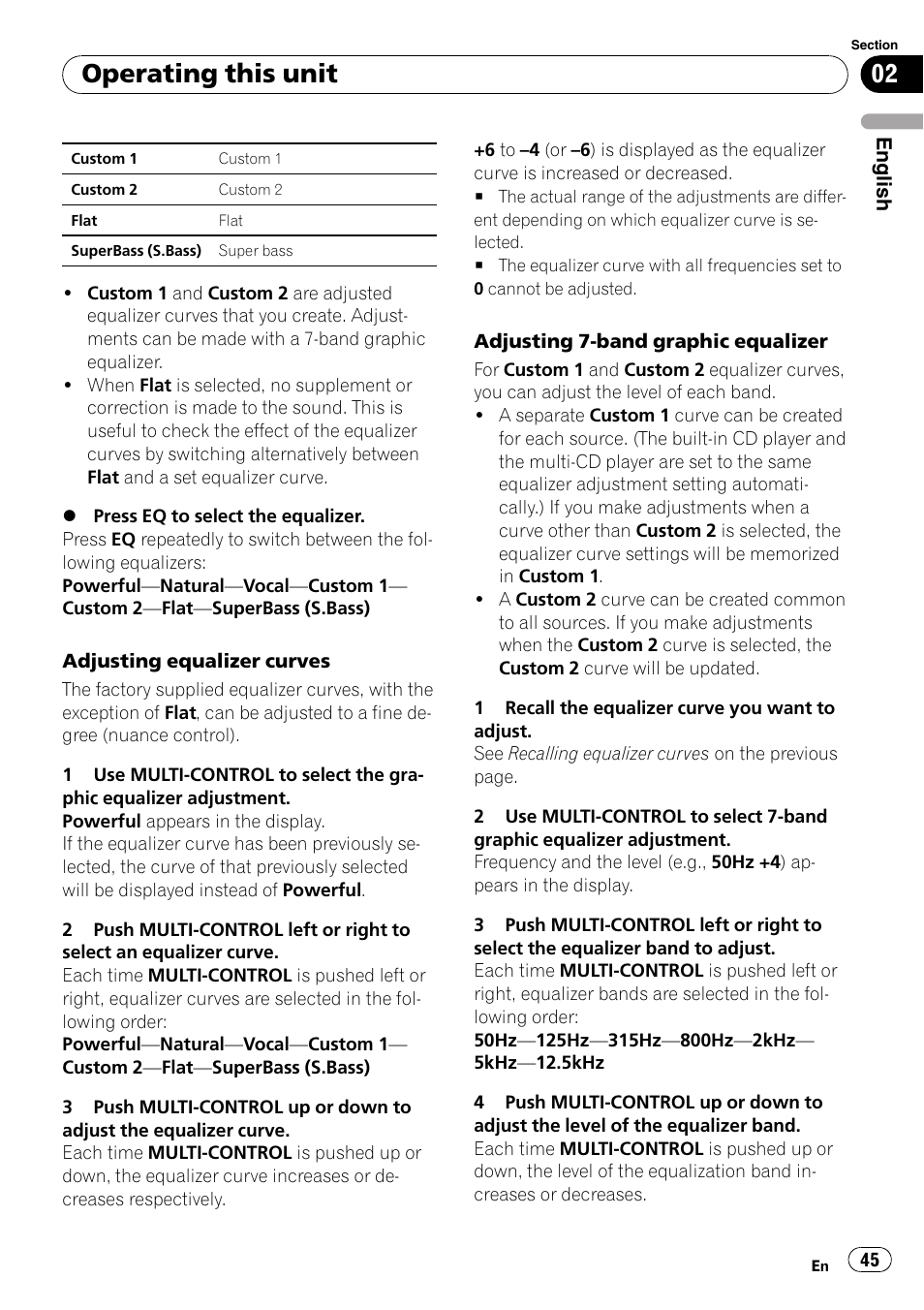 Operating this unit | Pioneer DEH-P800BT User Manual | Page 45 / 148