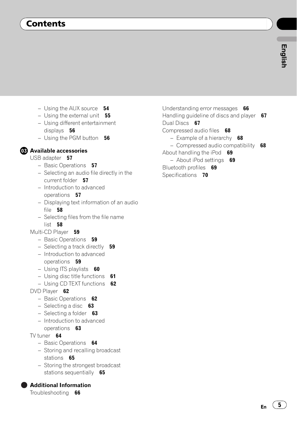 Pioneer DEH-P800BT User Manual | Page 5 / 148