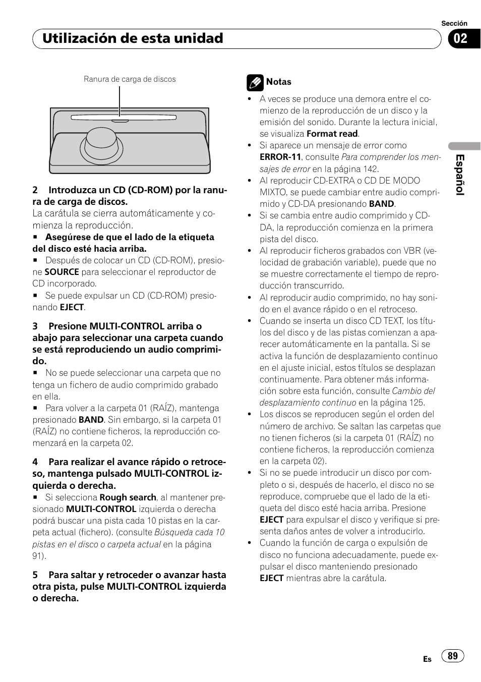 Utilización de esta unidad | Pioneer DEH-P800BT User Manual | Page 89 / 148