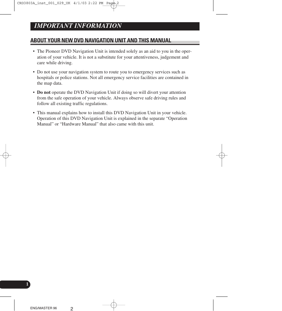 Important information | Pioneer AVIC900HVT User Manual | Page 2 / 172
