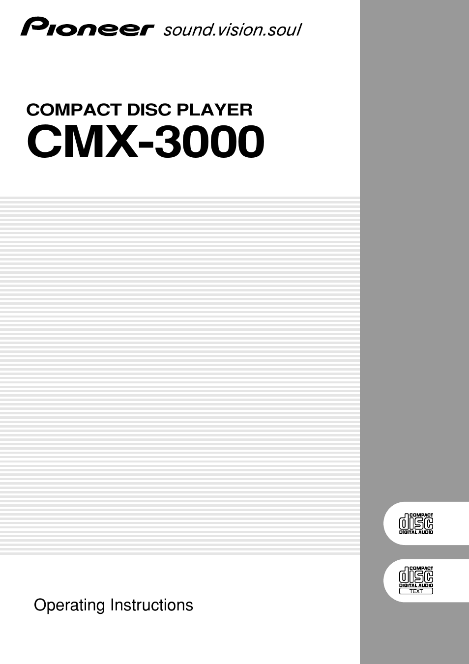 Pioneer CMX-3000 User Manual | 20 pages