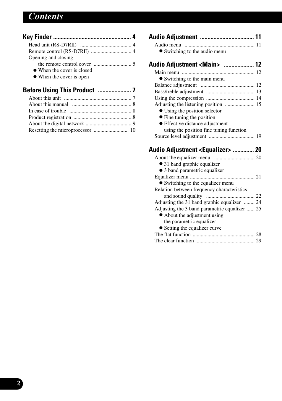 Pioneer RS-P90 User Manual | Page 2 / 63