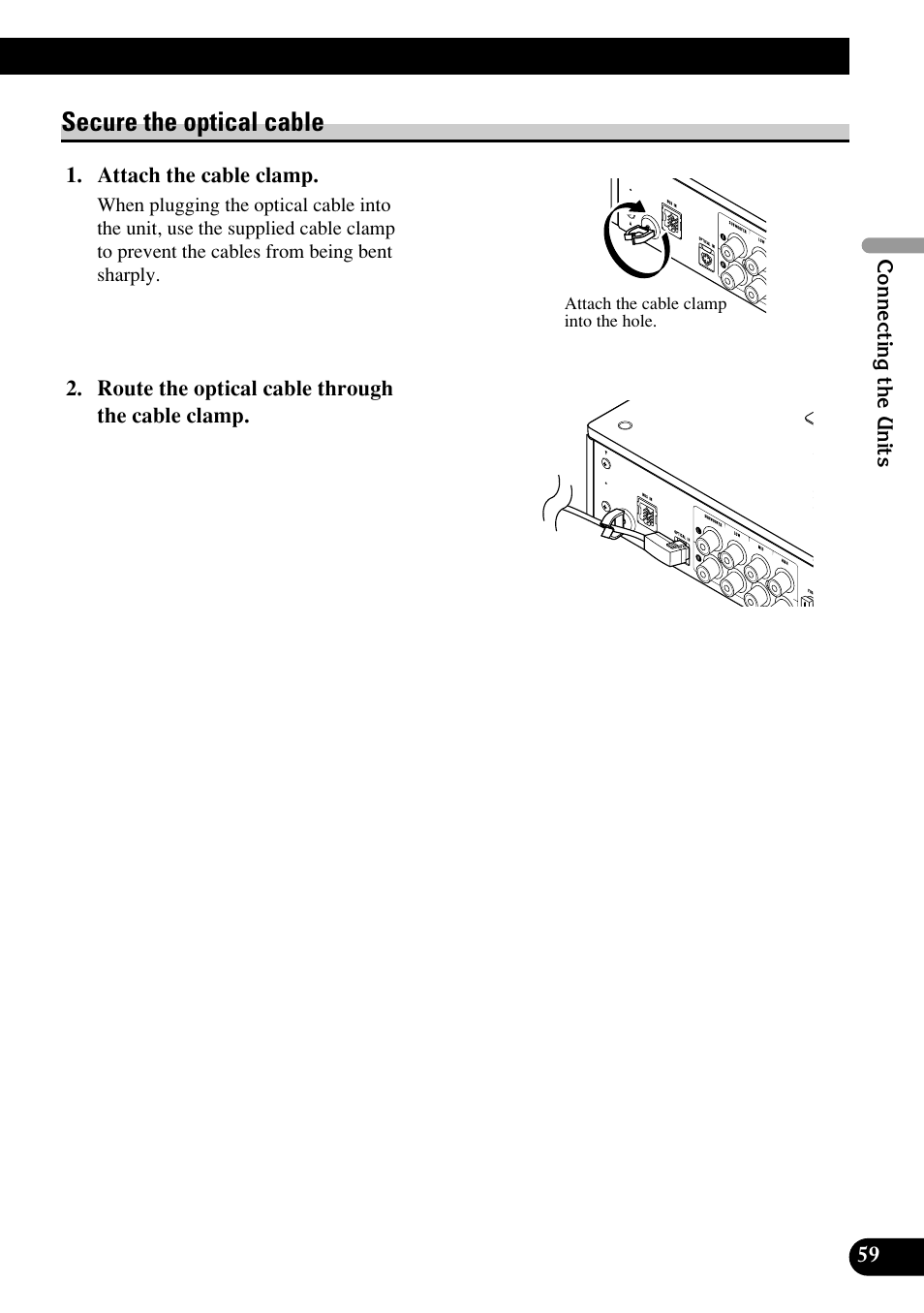 Secure the optical cable | Pioneer RS-P90 User Manual | Page 59 / 63