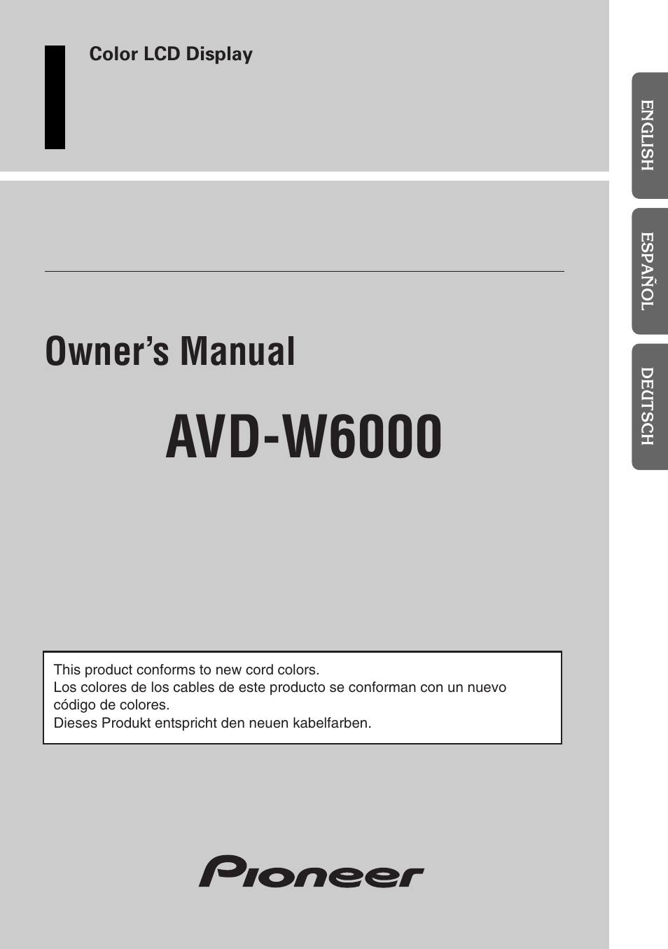 Pioneer AVD-W6000 User Manual | 112 pages