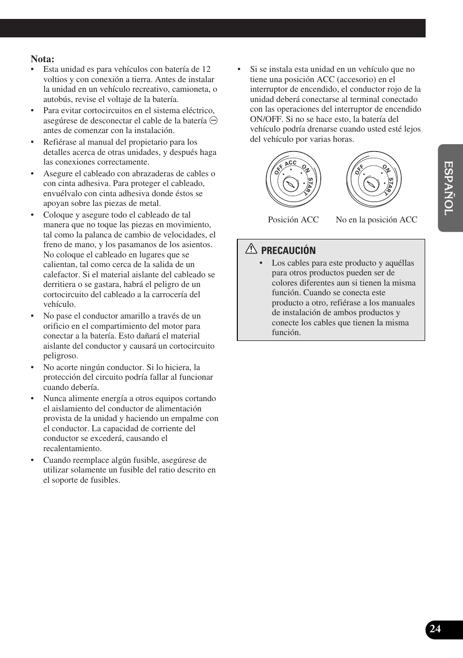 Nota, Precaución | Pioneer AVD-W6000 User Manual | Page 61 / 112