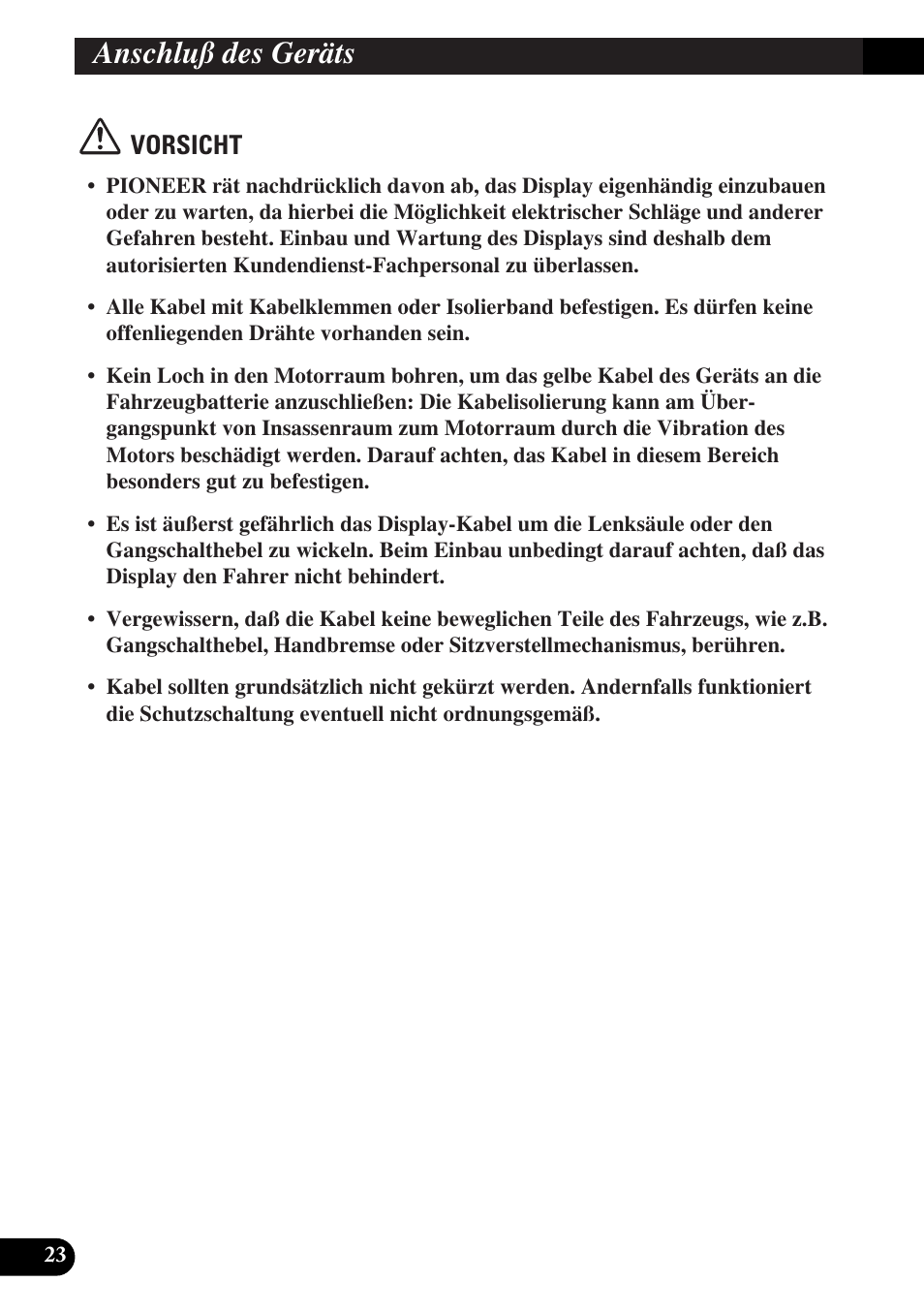 Anschluß des geräts, Vorsicht | Pioneer AVD-W6000 User Manual | Page 96 / 112