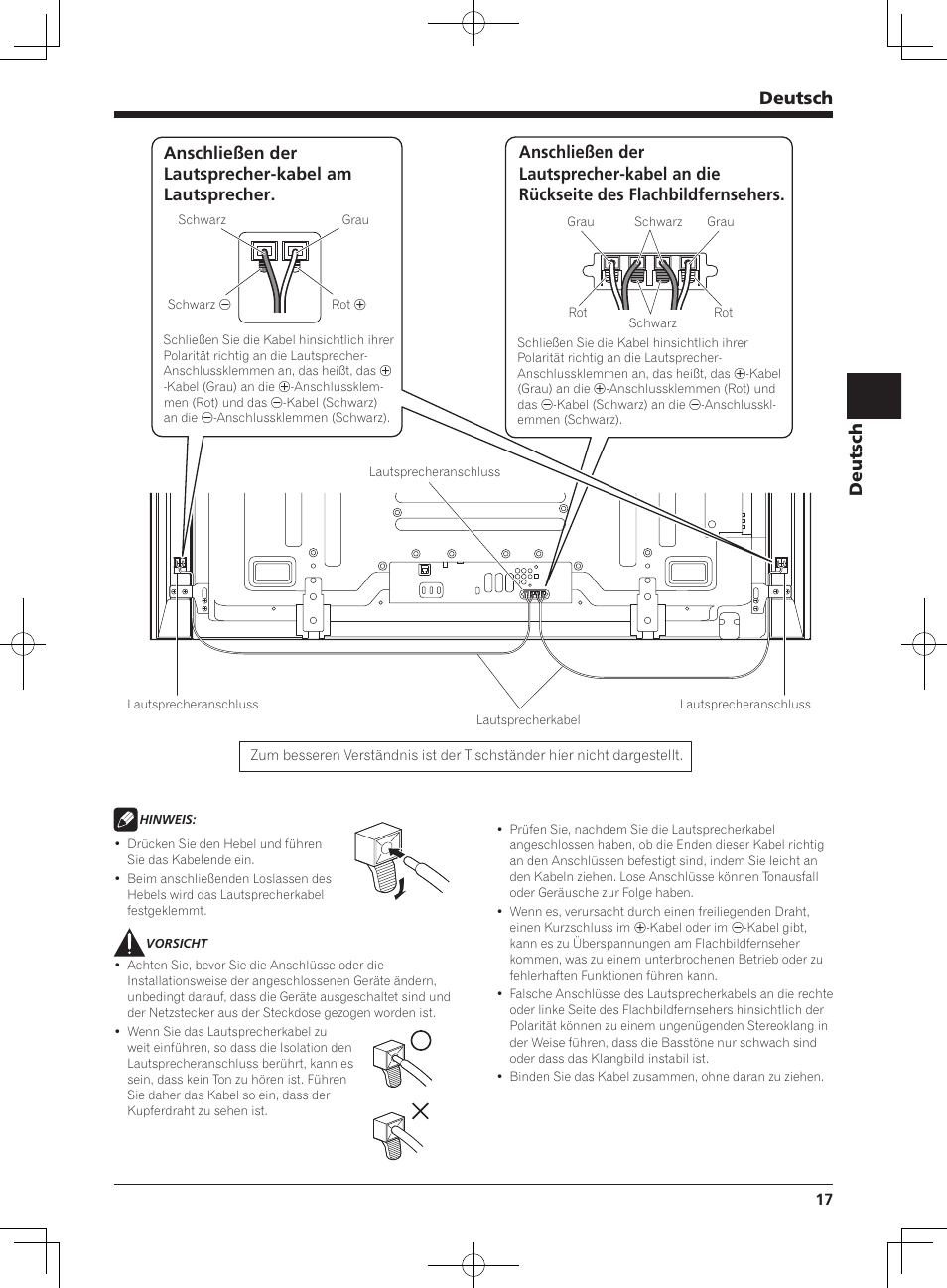 Deutsch | Pioneer PDP-S64 User Manual | Page 17 / 50