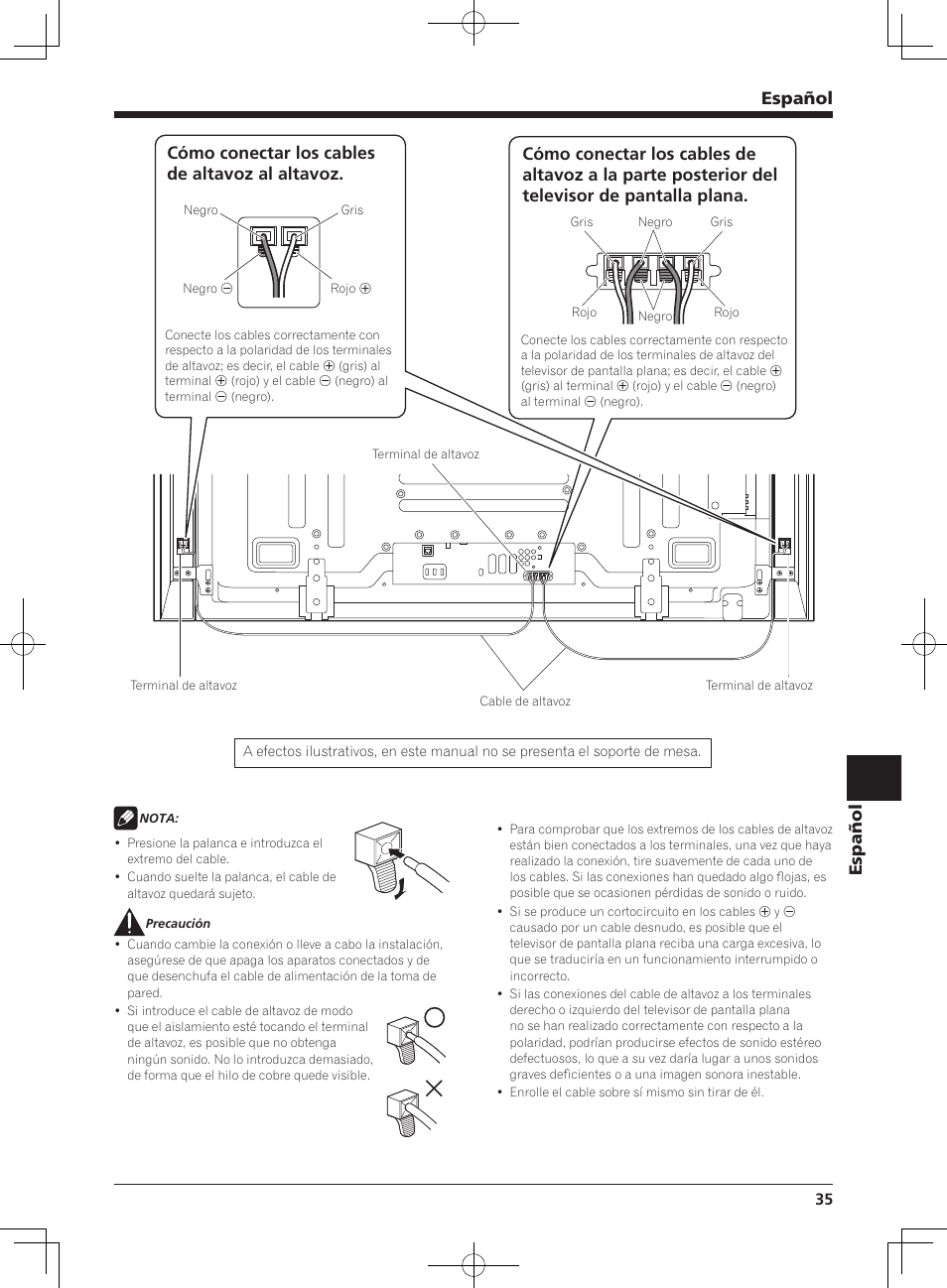 Español | Pioneer PDP-S64 User Manual | Page 35 / 50