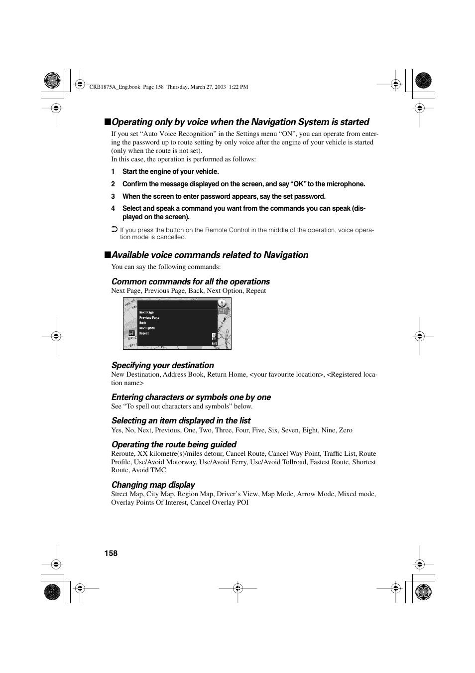 Available voice commands related to navigation | Pioneer AVIC700D User Manual | Page 159 / 190
