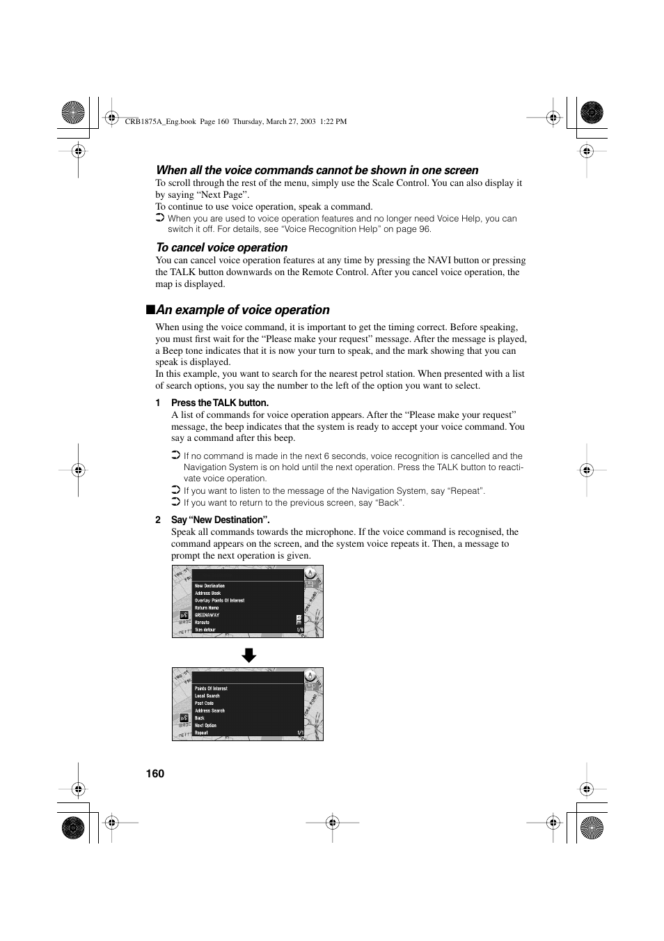 An example of voice operation | Pioneer AVIC700D User Manual | Page 161 / 190