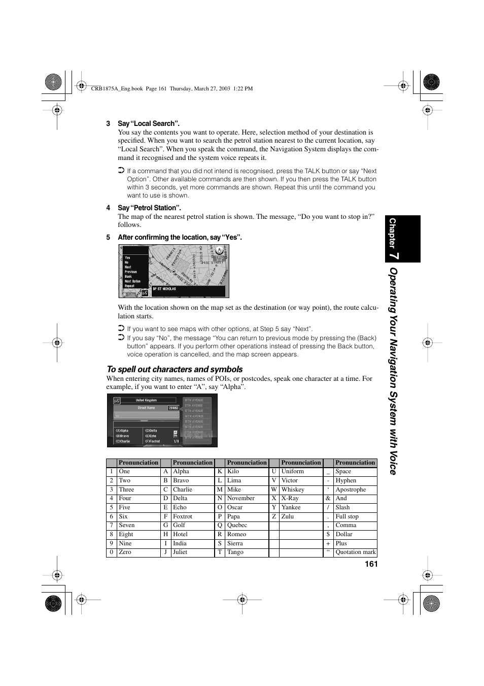 Operating y our na vigation system with v oice | Pioneer AVIC700D User Manual | Page 162 / 190